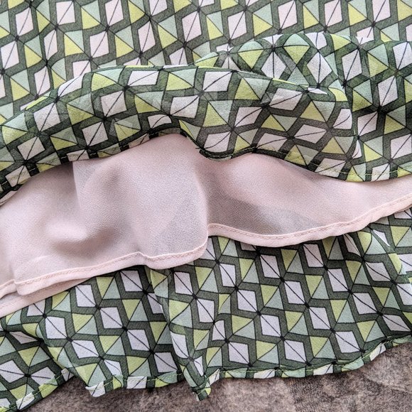 COPY - Joe Fresh Green Bias Cut Geometric Slip Skirt - Picture 4 of 7